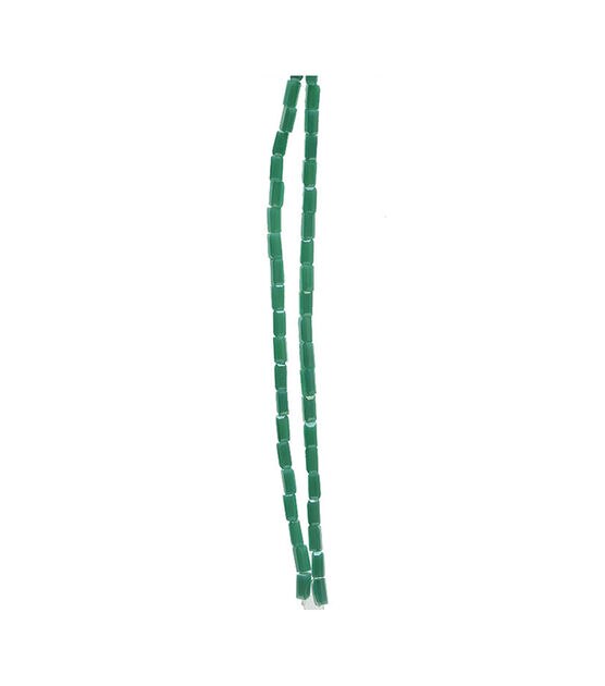 10" Green Faceted Rectangle Glass Strung Beads 2pk by hildie & jo, , hi-res, image 2