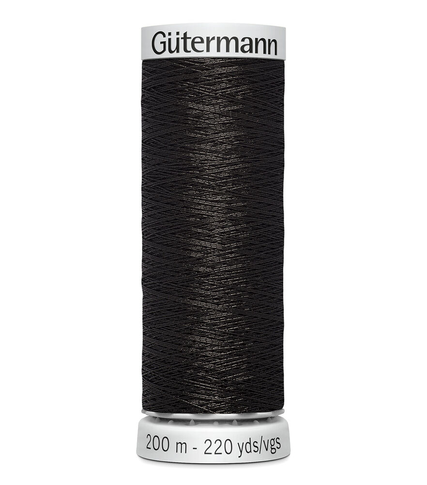 Gutermann 200M Metallic Dekor Thread, Black, swatch