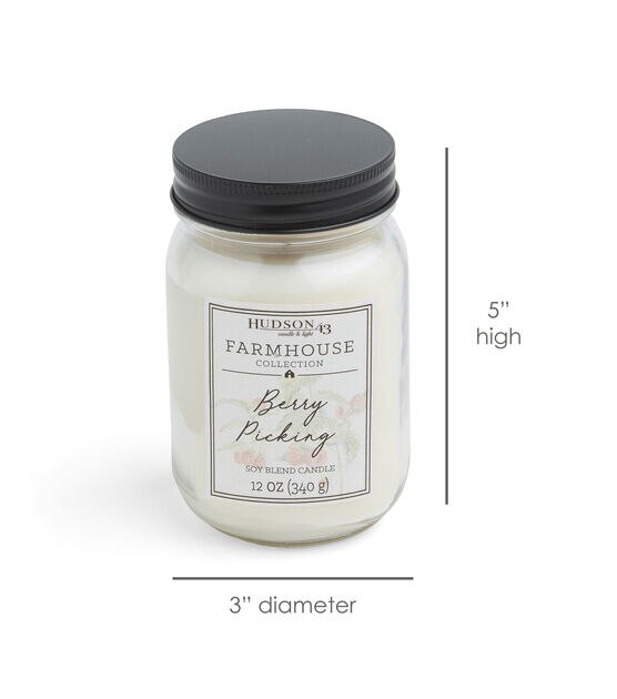 12oz Berry Picking Scented Jar Candle by Hudson 43, , hi-res, image 3