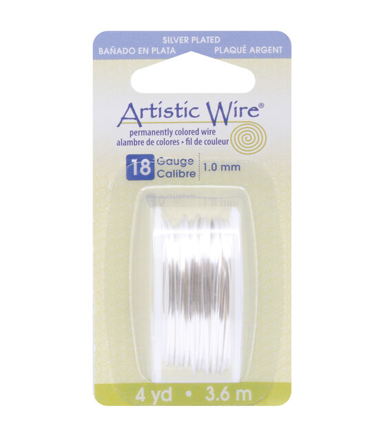 Artistic Wire Dispenser 4 Yards Pkg Silver 18 Gauge
