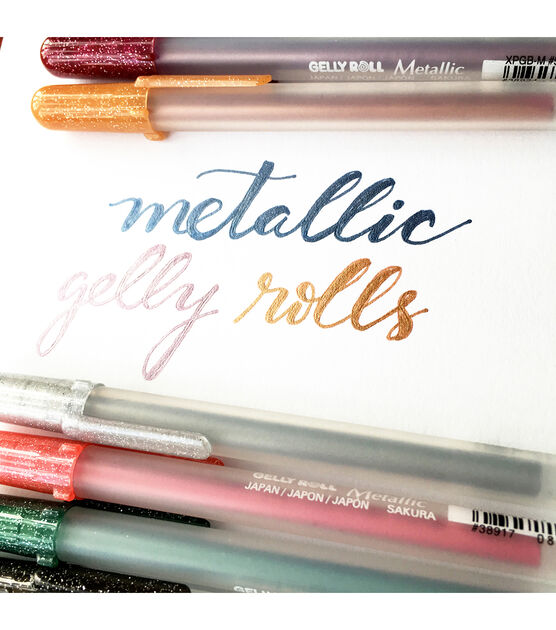 Gelly Roll Metallic Medium Point Pens 5 Pkg Sepia, Burgundy, Hunter, Blue & Black, , hi-res, image 3