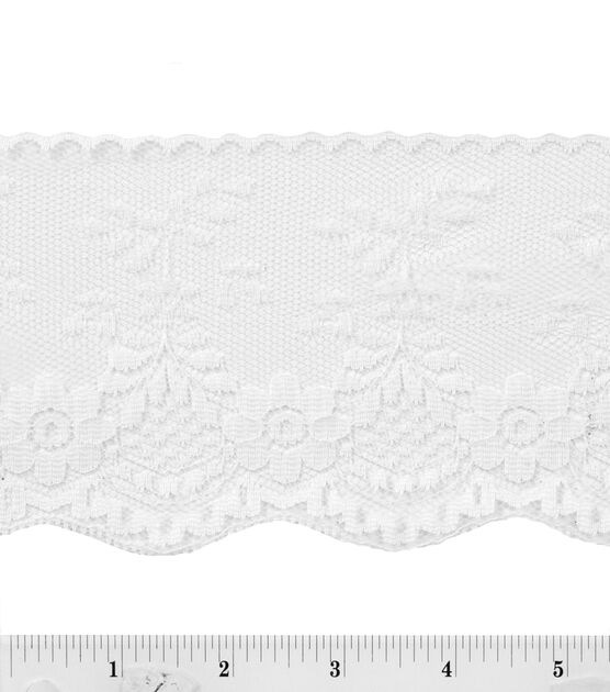 Simplicity Fancy Lace Trim 3.5'' White
