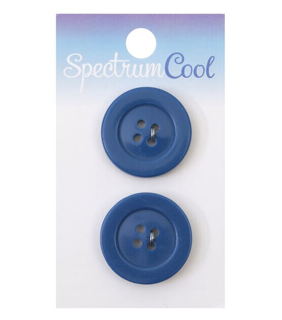 Spectrum Cool 1" Blue Round 4 Hole Buttons 2pk