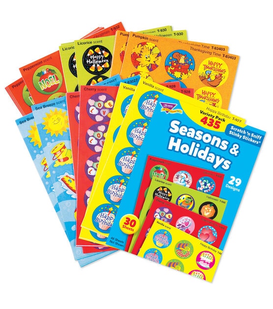 TREND 30 Sheet Seasons & Holidays Stinky Stickers Variety Pack 435pc, , hi-res, image 2