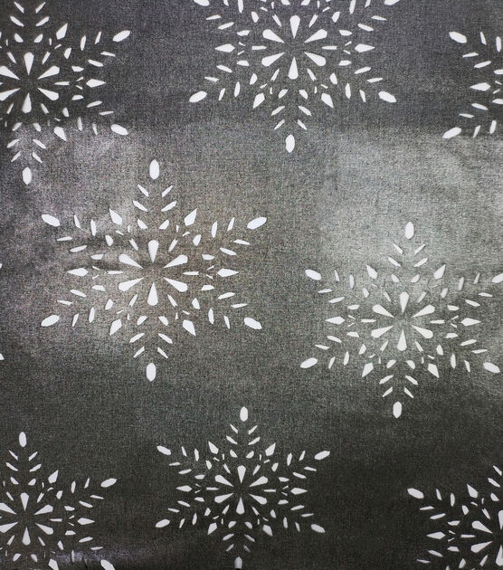 Tossed Silver Snowflakes Christmas Cotton Fabric by Joann