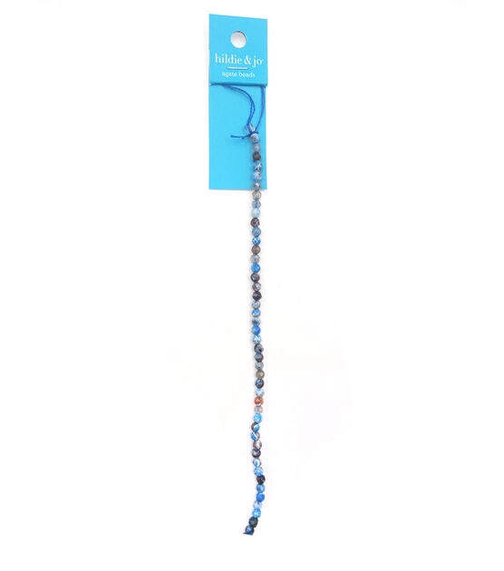 7" Blue Agate Strung Beads by hildie & jo