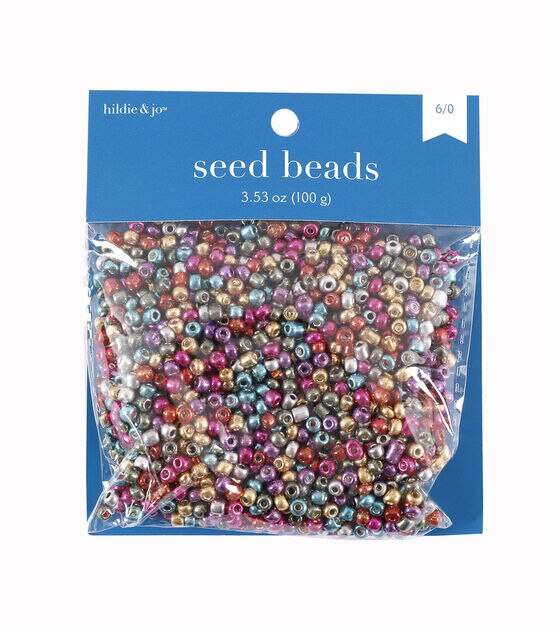 3.5oz Metallic Glass Seed Beads by hildie & jo