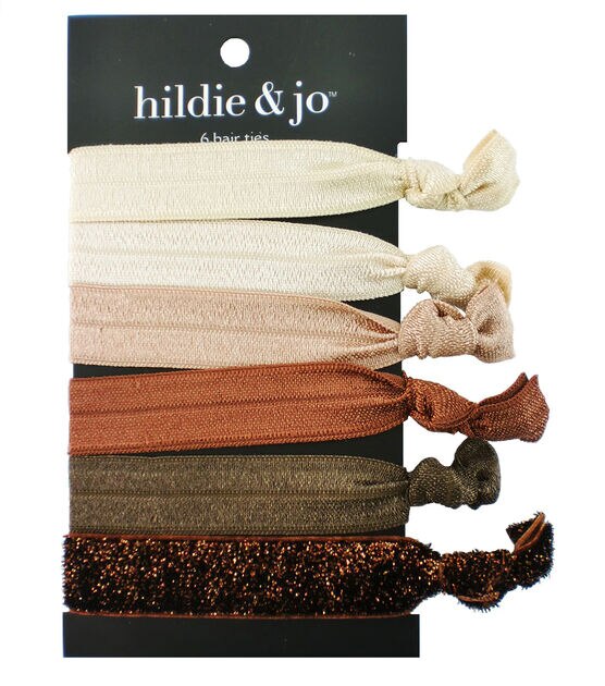 6ct Earth Tones Polyester Hair Ties by hildie & jo