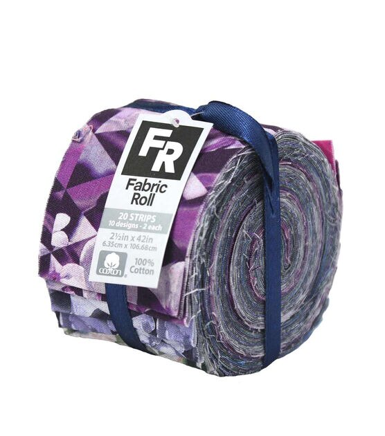It's All Purple Jelly Roll 2.5 Inch Pre-cut 100% Cotton Fabric Quilting  Strips 18 Strips 