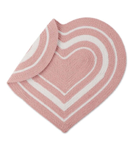 Design Imports Pink Stripe Heart Shaped Pet Mat 20" x 20", , hi-res, image 2