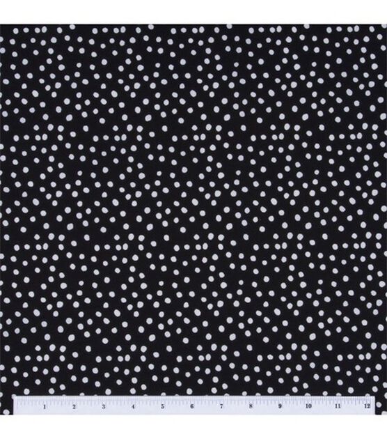 Irregular Dots on Black Quilt Cotton Fabric by Keepsake Calico