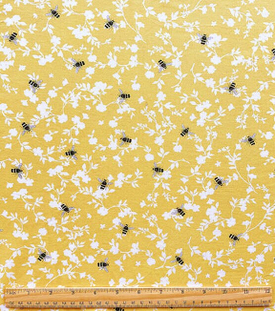 Yellow Bees Smocked Cotton Fabric, , hi-res, image 4