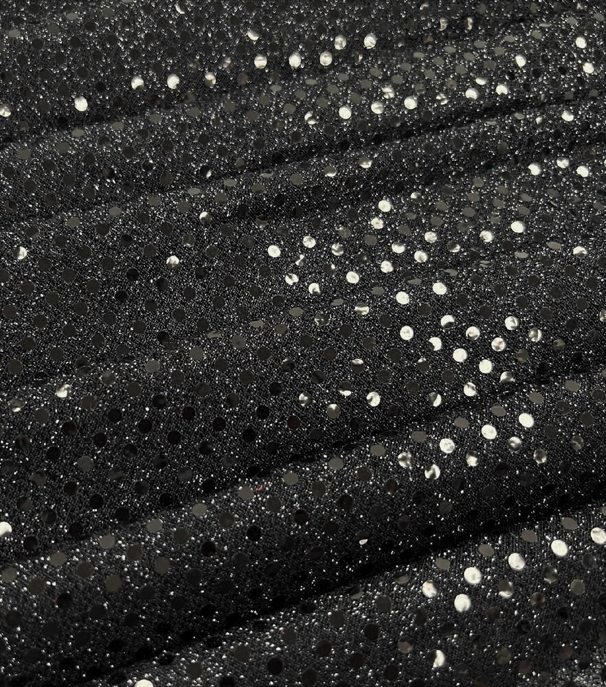 Metallic Dot Fabric, Blacks, swatch