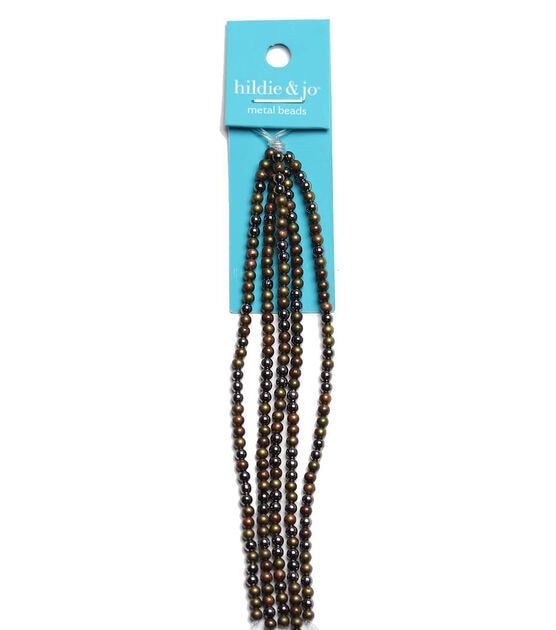18" Multi Plated Round Metal Strung Beads by hildie & jo