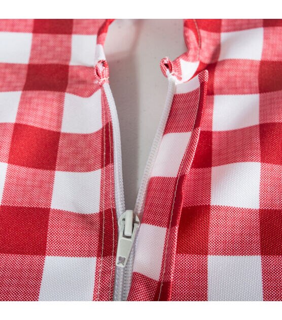 Design Imports Red Check Outdoor Tablecloth with Zipper 120", , hi-res, image 5