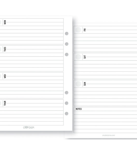 Planner Essentials Double Sided A5 Inserts Weekly Horizontal, , hi-res, image 2
