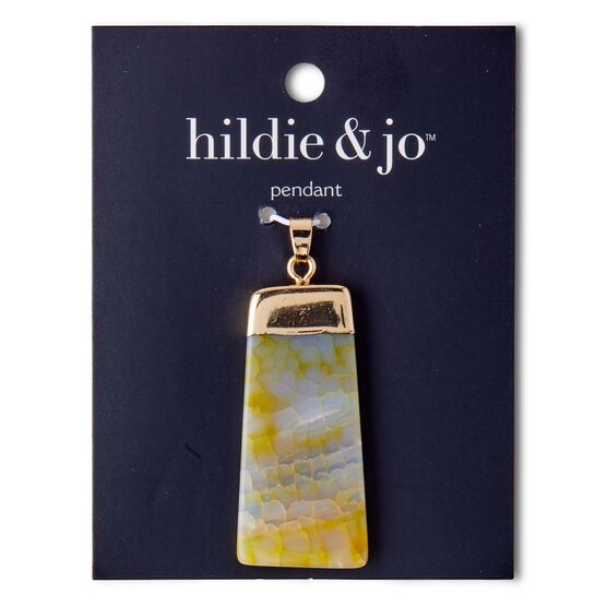 Orange Rectangular Stone Pendant With Gold Bail by hildie & jo