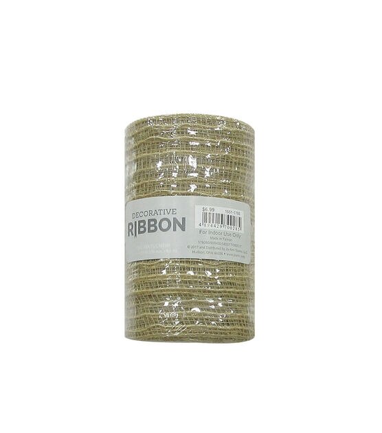 5.5" x 30' Metallic Natural Jute Deco Mesh by Place & Time