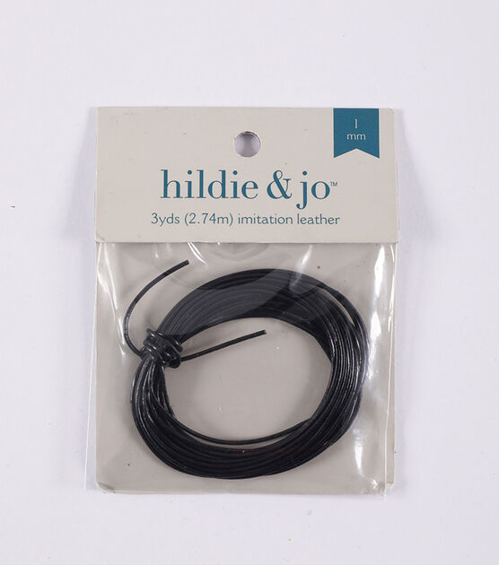 3yds Black Imitation Leather Cord by hildie & jo