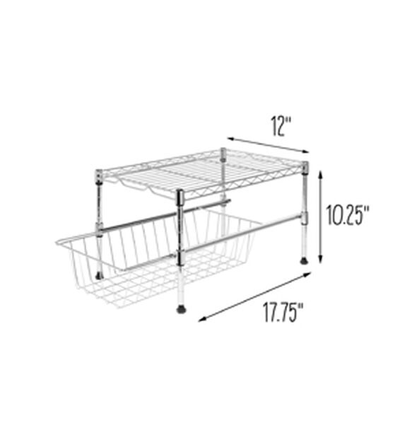 Honey Can Do 17.5" Cabinet Organizer With Basket & Adjustable Shelf, , hi-res, image 5