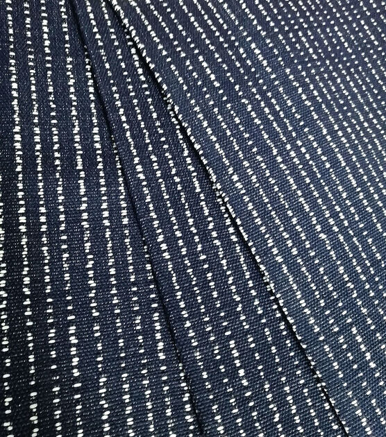 Navy Pick Stretch Stripe Woven Fabric | JOANN