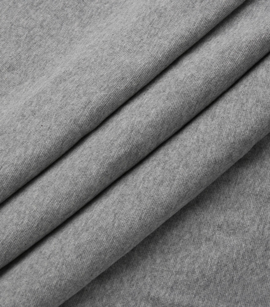 1" x 1" Rib Knit Fabric, Heather Grey, swatch