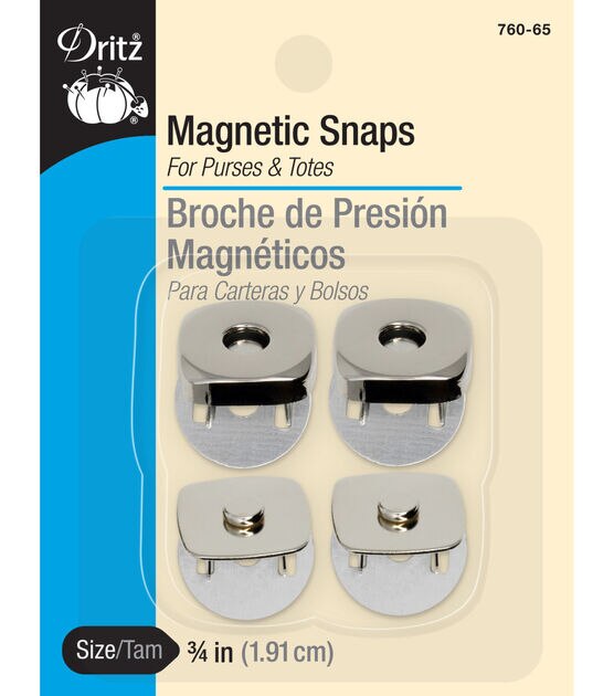 Dritz 3/4" Square Magnetic Snaps, 2 Sets, Nickel