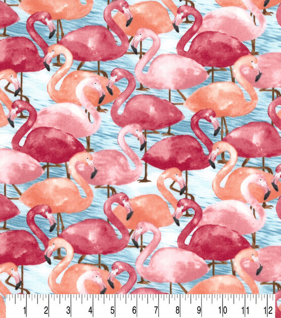 Flamingo Friends Novelty Cotton Fabric