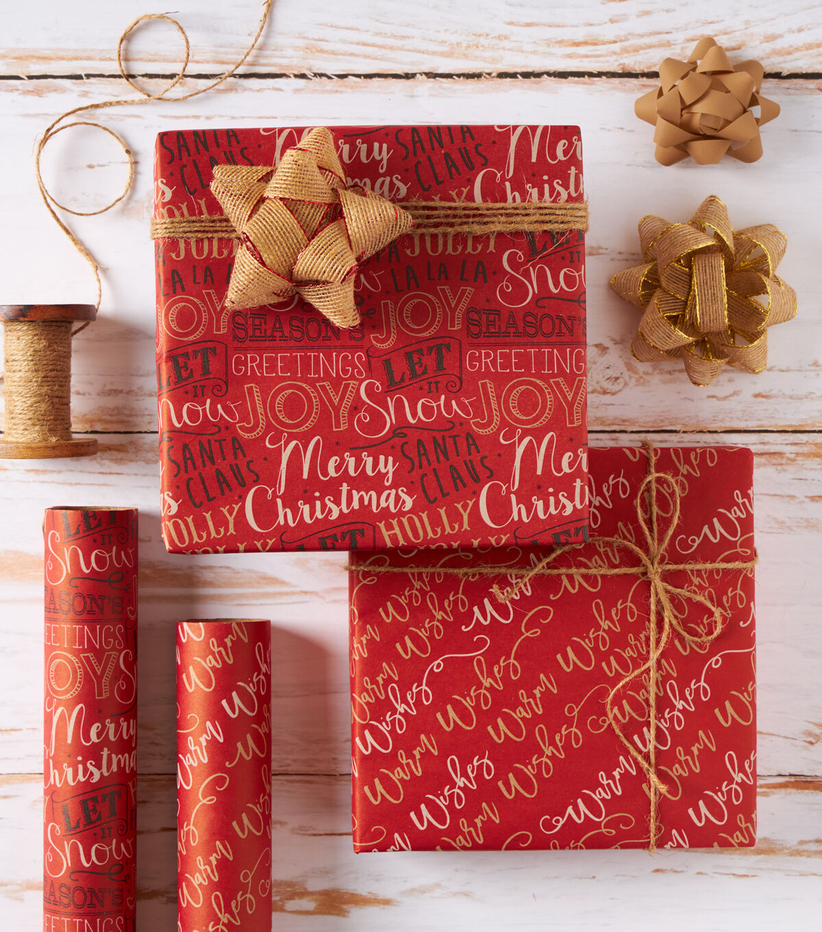 30 x 10' Christmas Wrapping Paper With Brown Backing by Place & Time
