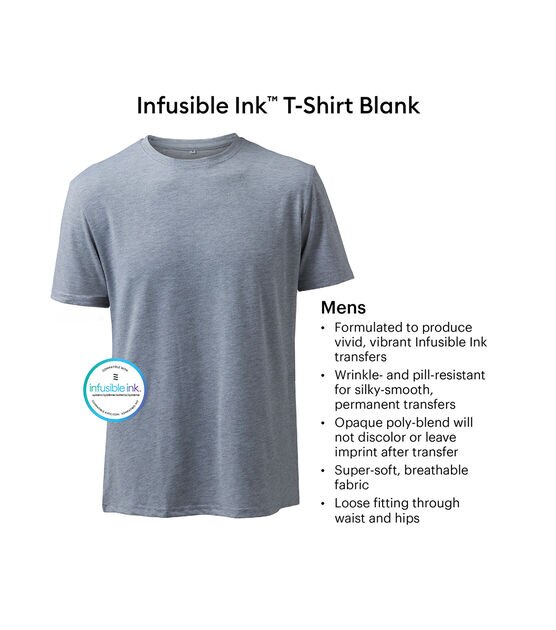 Cricut Gray Infusible Ink Men's Crew Neck T Shirt Blank, , hi-res, image 3