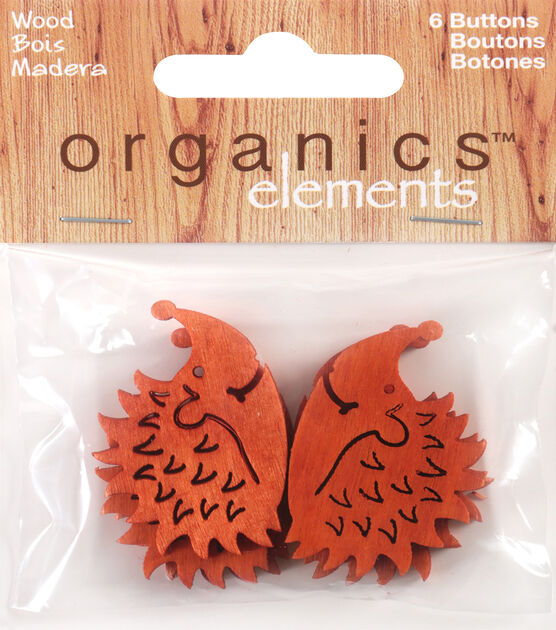 Organic Elements 1 1/2" Orange Hedgehog Buttons 6pk, , hi-res, image 2