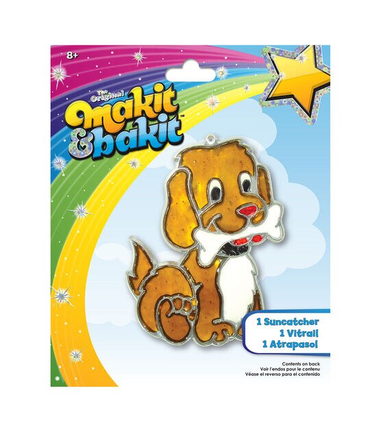 American Crafts Make It And Bake It Puppy With Bone Suncatcher
