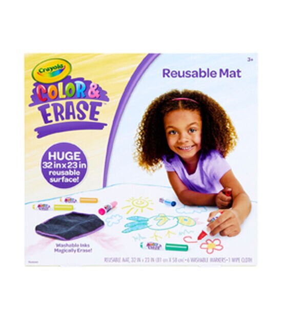 Crayola 32" x 23" Young Kids Color N Erase Reusable Mat Kit 8ct, , hi-res, image 2