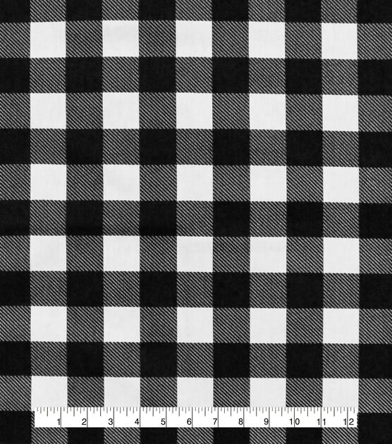 Black White Buffalo Check Cotton Canvas Home Decor Fabric, , hi-res, image 2