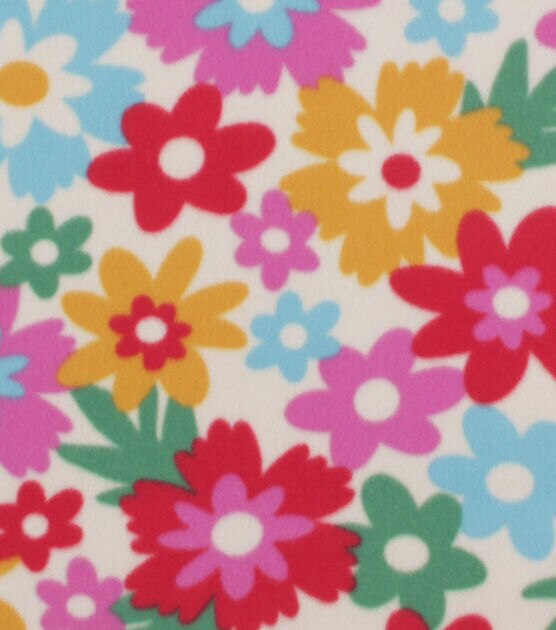 Bright Floral Blizzard Prints Fleece Fabric, , hi-res, image 1