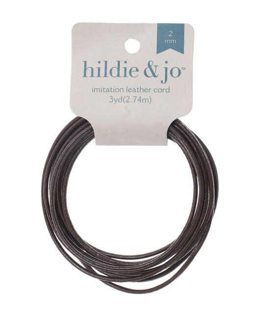 3yds Brown Imitation Leather Cord by hildie & jo