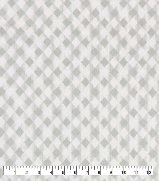 Gray Gingham Super Snuggle Flannel Fabric