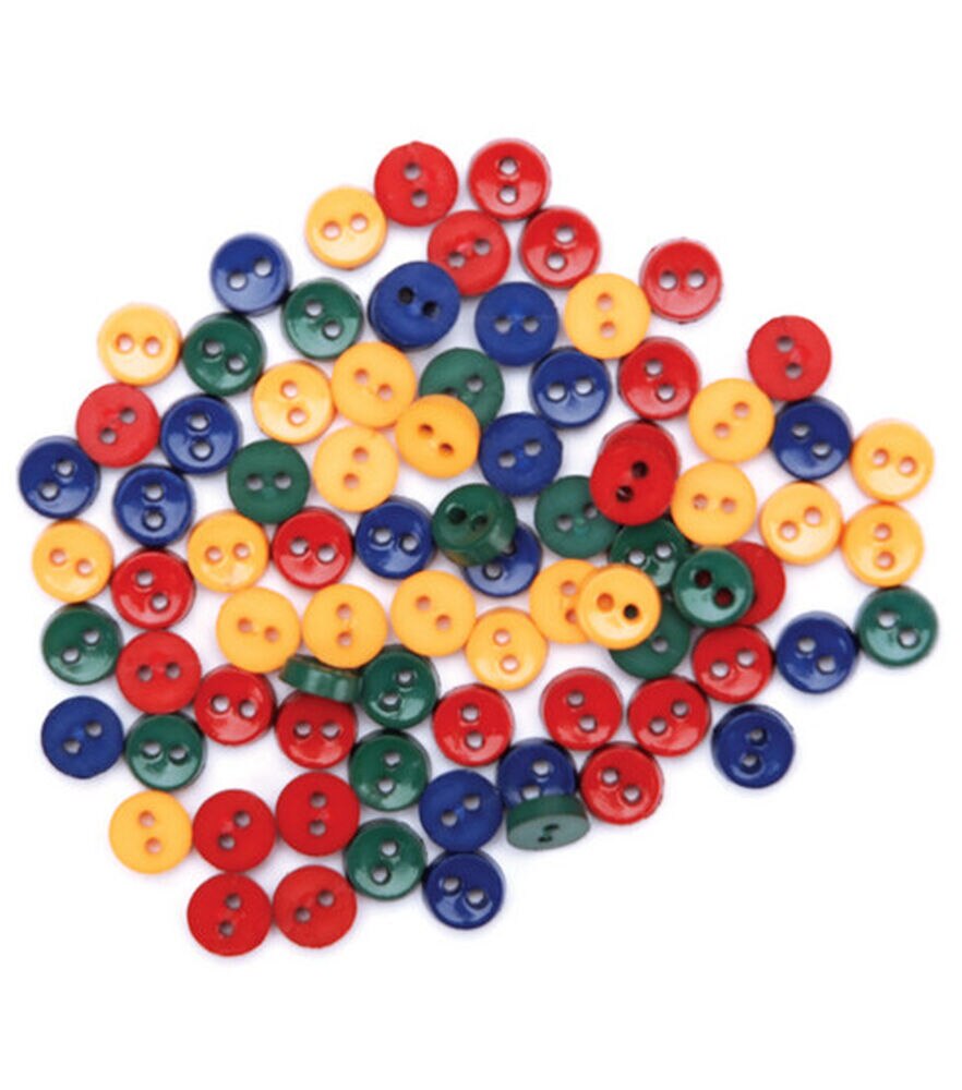 Favorite Findings 75ct Christmas Round 2 Hole Buttons, Country Mini, swatch