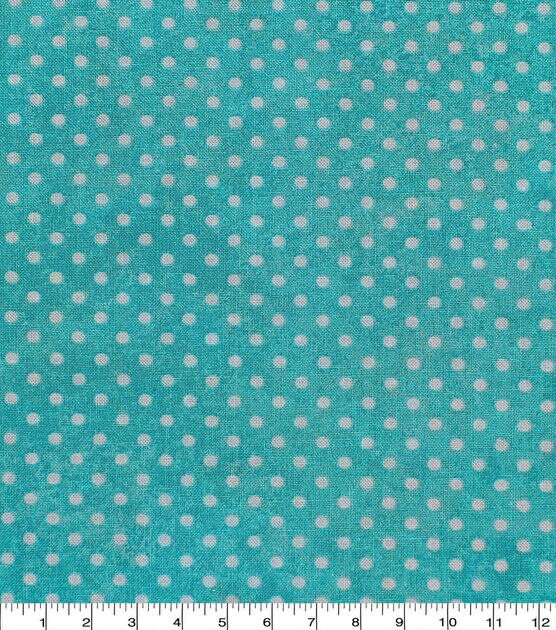 Dots on Turquoise Textured Quilt Cotton Fabric by Keepsake Calico