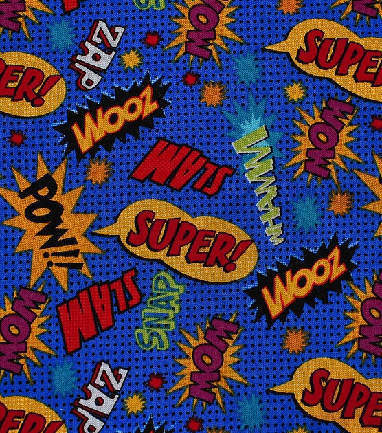 Novelty Cotton Fabric  Comic Words, , hi-res, image 2