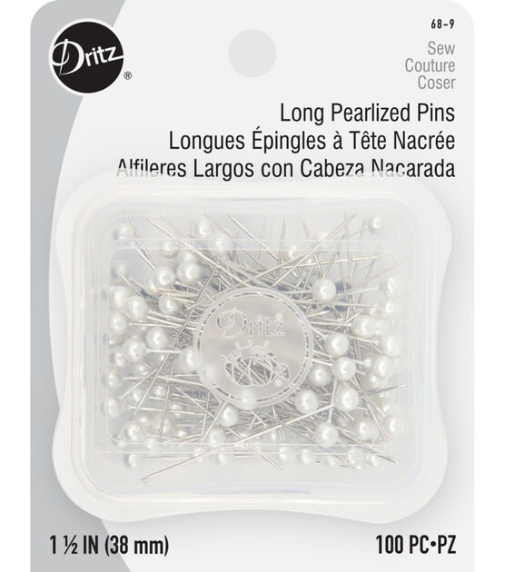 Dritz 1-1/2" Long Pearlized Pins, White, 100 pc