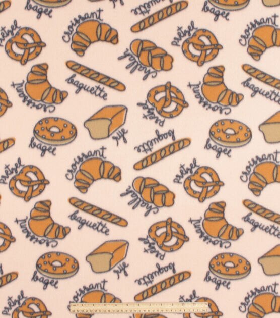 Tossed Bread Variety Blizzard Prints Fleece Fabric, , hi-res, image 2