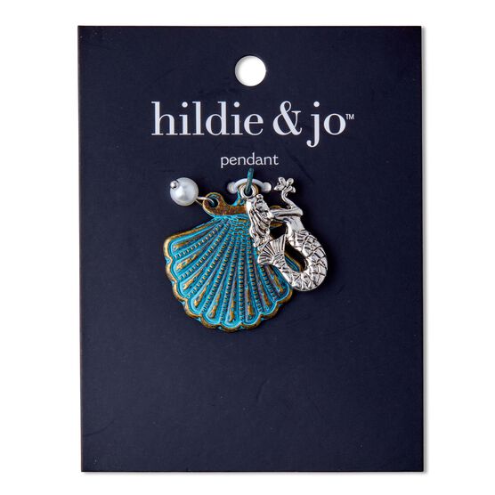Silver Scallop With Mermaid Pendant by hildie & jo