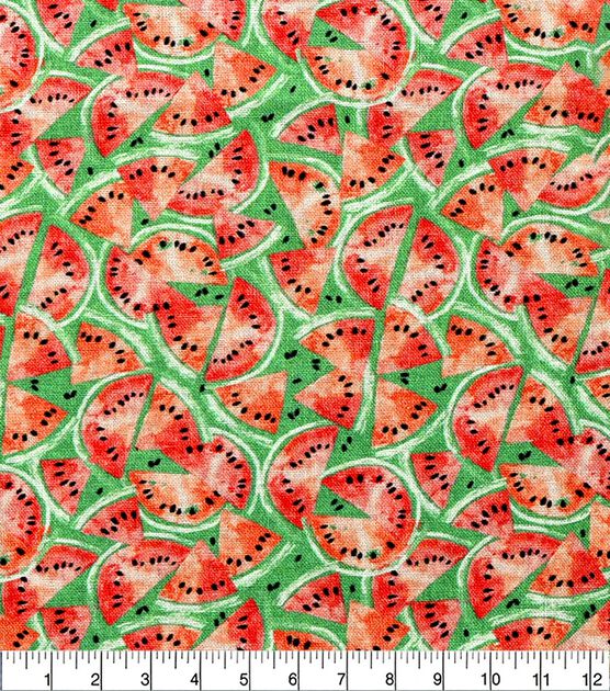 Watermelon 1-Piece Cotton Fabric Quarter, , hi-res, image 3