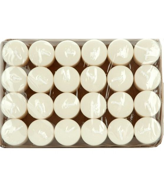 24pk White Unscented Votive Candle by Hudson 43