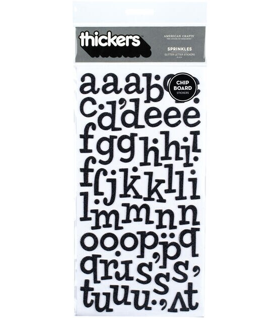 Thickers Chipboard Glitter Stickers Sprinkles Alpha, , hi-res, image 1