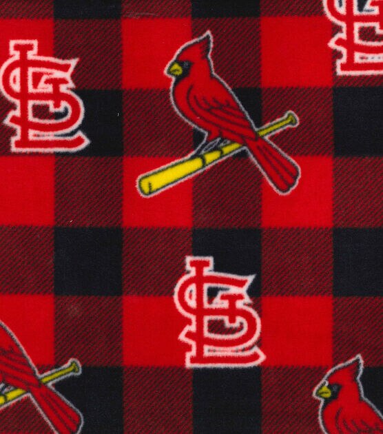 Fabric Traditions St. Louis Cardinals Fleece Fabric Buffalo Check, , hi-res, image 2