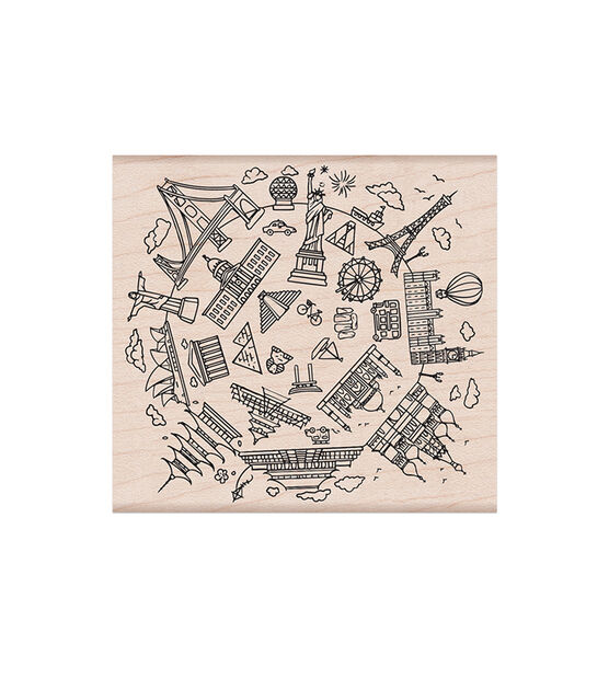 Hero Arts Wooden Stamp Architectural Wonders of the World