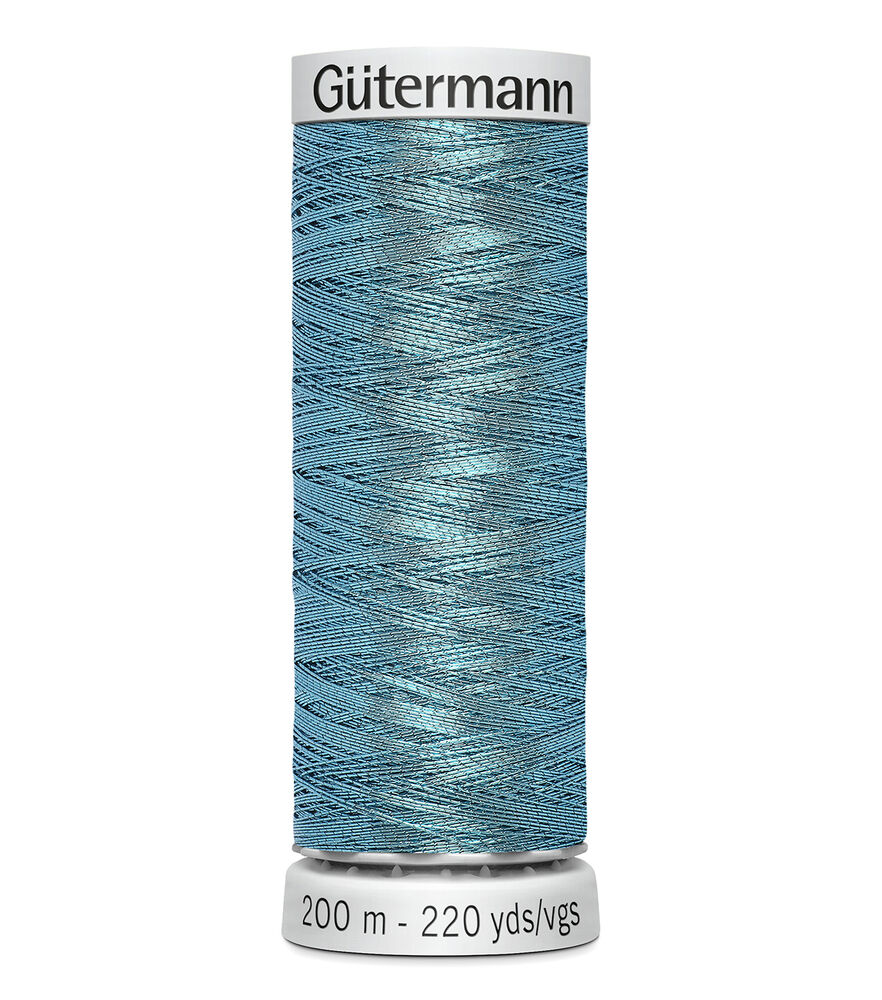Gutermann 200M Metallic Dekor 45wt Thread, Light Blue, swatch