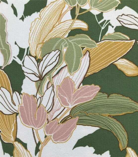 Olive Leaves Jersey Knit Fabric, , hi-res, image 2